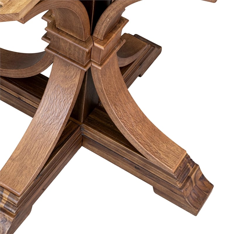 East West Furniture Irving 7 Piece Round Dining Room Set in Walnut Finish