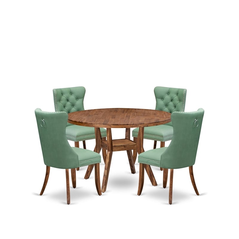 East West Furniture Irving 5-Piece Kitchen Dining Set in Walnut Finish