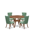 East West Furniture Irving 5-Piece Kitchen Dining Set in Walnut Finish