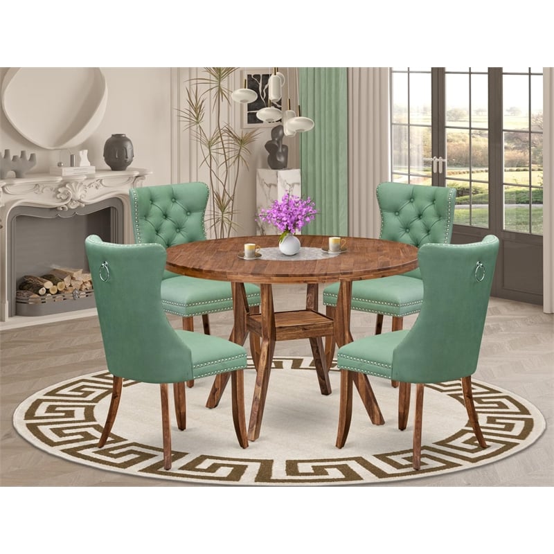 East West Furniture Irving 5-Piece Kitchen Dining Set in Walnut Finish