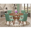 East West Furniture Irving 5-Piece Kitchen Dining Set in Walnut Finish