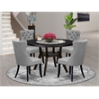 East West Furniture Irving 5 Piece Round Kitchen Set in Black Finish