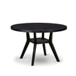 East West Furniture Irving 5 Piece Round Dining Room Set in Black Finish