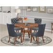 East West Furniture Irving 5-Piece Mid-Century Dining Table Set in Walnut Finish