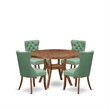 East West Furniture Irving 5-Piece Mid Century Modern Dining Table Set in Walnut
