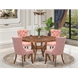 East West Furniture Irving 5-Piece Modern Dining Set in Walnut Finish