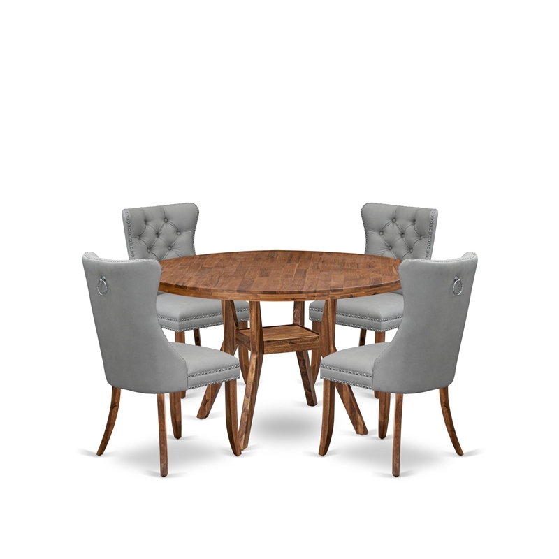 East West Furniture Irving 5-Piece Modern Dining Set in Walnut Finish