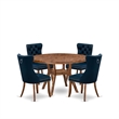 East West Furniture Irving 5-Piece Dining Table Set in Walnut Finish