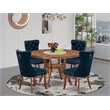 East West Furniture Irving 5-Piece Dining Table Set in Walnut Finish