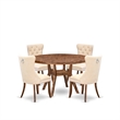 East West Furniture Irving 5-Piece Dining Room Set in Walnut Finish