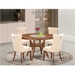 East West Furniture Irving 5-Piece Dining Room Set in Walnut Finish