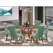 East West Furniture Irving 7-Piece Mid Century Modern Dining Set in Walnut