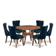 East West Furniture Irving 7-Piece Modern Dining Table Set in Walnut Finish