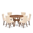 East West Furniture Irving 7-Piece Modern Dining Table Set in Walnut Finish