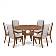 East West Furniture Irving 7-Piece Kitchen Table Set in Walnut Finish