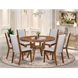 East West Furniture Irving 7-Piece Kitchen Table Set in Walnut Finish