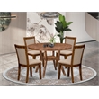 East West Furniture Irving 5-Piece Dining Table Set in Walnut Finish