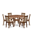 East West Furniture Irving 7-Piece Mid-Century Kitchen Table Set in Walnut