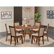 East West Furniture Irving 7-Piece Mid-Century Kitchen Table Set in Walnut