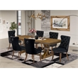 East West Furniture Laneville 7-Piece Modern Dining Table Set in Walnut Finish