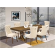 East West Furniture Laneville 7-Piece Modern Dining Table Set in Walnut Finish