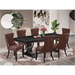East West Furniture Laneville 7-Piece Kitchen Table Set in Black Finish