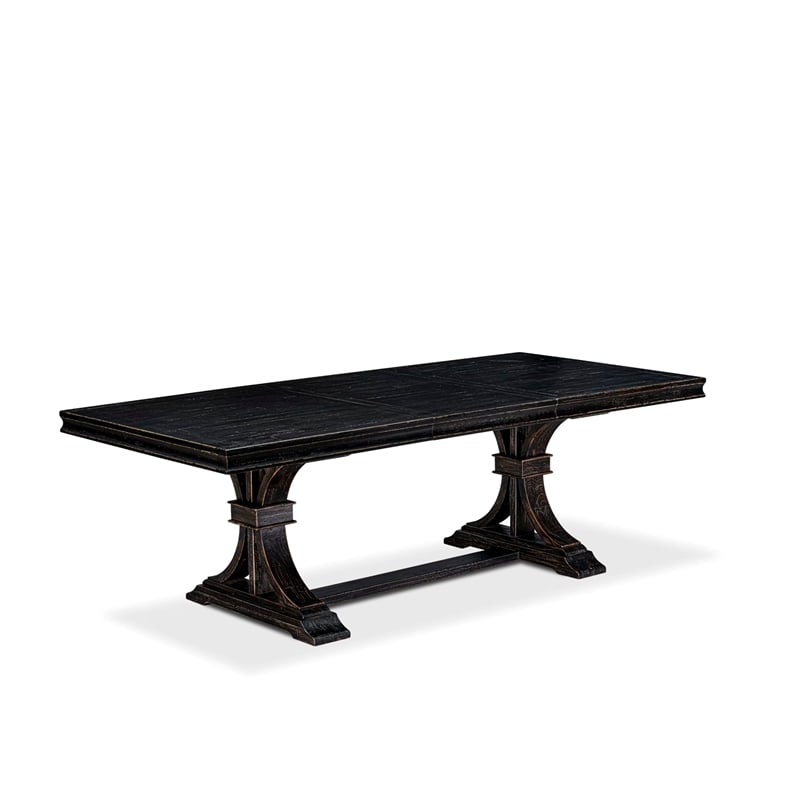 East West Furniture Laneville Mid-Century Dining Table in Black Finish