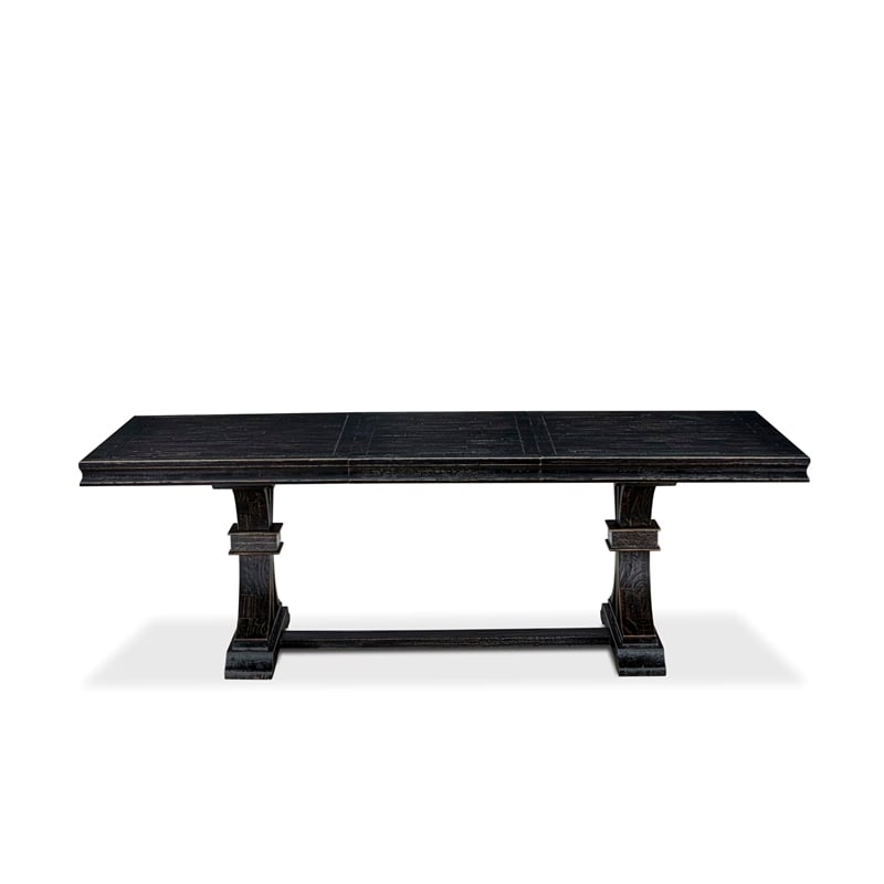 East West Furniture Laneville Mid-Century Dining Table in Black Finish