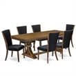 East West Furniture Laneville 7-Piece Kitchen Table Set in Walnut Finish