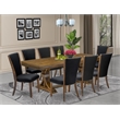 East West Furniture Laneville 9-Piece Kitchen Table Set in Walnut Finish