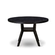 East West Furniture Irving 7 Piece Round Kitchen Set in Black Finish