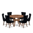 East West Furniture Irving 7-Piece Dining Table Set in Walnut Finish