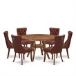 East West Furniture Irving 7-Piece Modern Dining Table Set in Walnut Finish