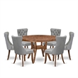 East West Furniture Irving 7-Piece Modern Dining Table Set in Walnut Finish
