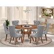 East West Furniture Irving 7-Piece Modern Dining Table Set in Walnut Finish