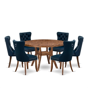 East West Furniture Irving 7-Piece Kitchen Table Set in Walnut Finish