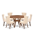 East West Furniture Irving 7-Piece Kitchen Table Set in Walnut Finish
