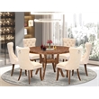 East West Furniture Irving 7-Piece Kitchen Table Set in Walnut Finish