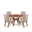 East West Furniture Irving 5-Piece Kitchen Dining Set in Walnut Finish