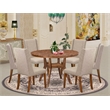 East West Furniture Irving 7-Piece Modern Dining Table Set in Walnut Finish