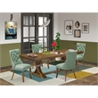 East West Furniture Laneville 5-Piece Dining Room Set in Walnut Finish