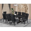 East West Furniture Laneville 9-Piece Mid-Century Dining Set in Black Finish