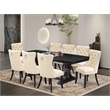 East West Furniture Laneville 9-Piece Mid Century Kitchen Table Set in Black