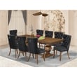 East West Furniture Laneville 9-Piece Mid-Century Dining Table Set in Walnut