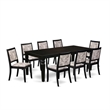 East West Furniture Logan 9-Piece Dining Set in Black Finish