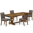 East West Furniture Laneville 5-Piece Dining Room Set in Walnut Finish