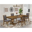 East West Furniture Laneville 5-Piece Dining Room Set in Walnut Finish