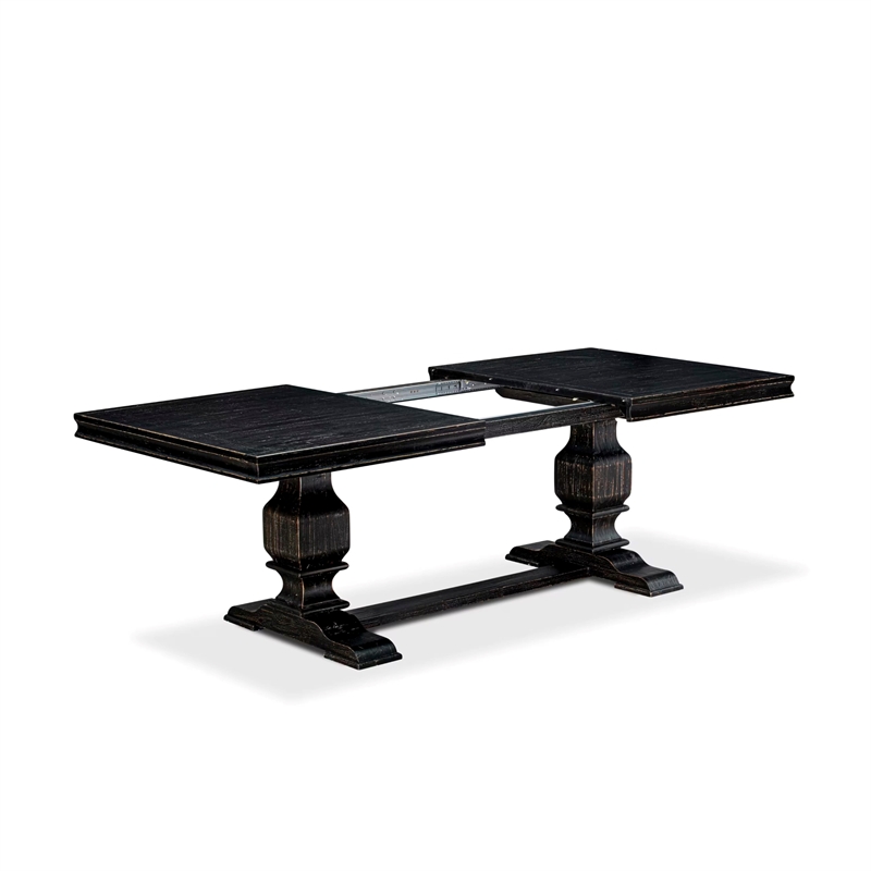 East West Furniture Laneville 7-Piece Modern Dining Table Set in Black Finish