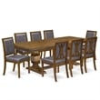 East West Furniture Laneville 9-Piece Kitchen Table Set in Walnut Finish