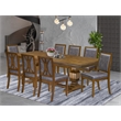 East West Furniture Laneville 9-Piece Kitchen Table Set in Walnut Finish